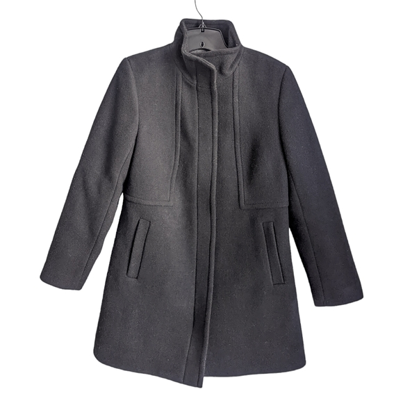 Talbots Jackets & Blazers - TALBOTS Wool Blend Black Thigh Length Tailored Pea Coat Size 4